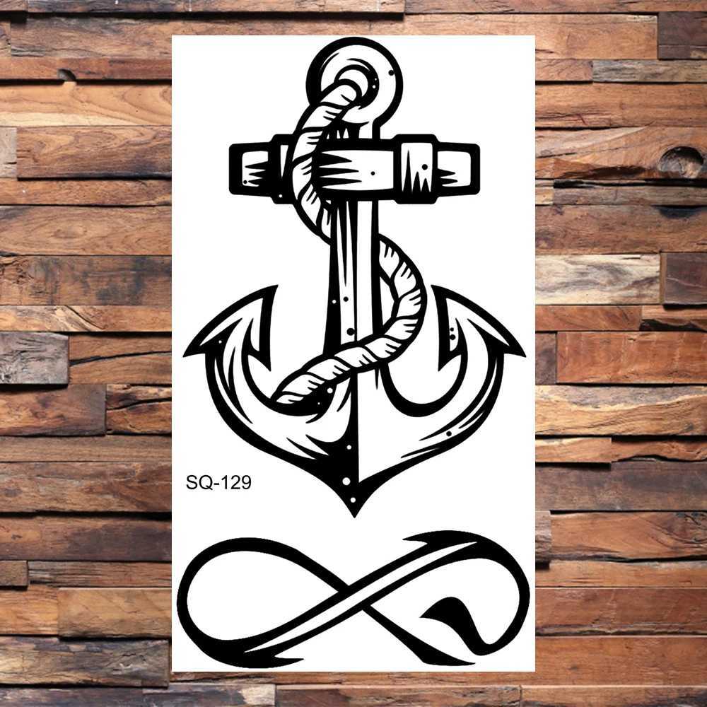 Anchor Compass Temporary Tattoos for Men Adults Realistic Infinity Flower Pirate Fake Tattoos Stickers Back Tattoos Hot SellingXJ25414