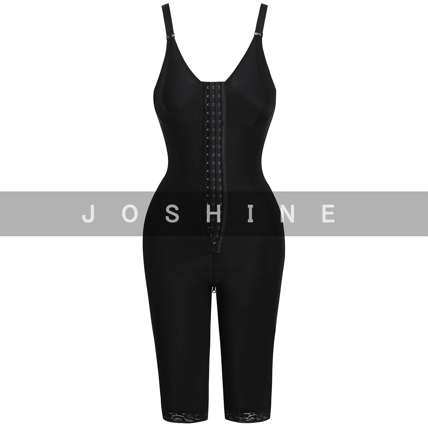 Womens Compression Garments Front Closure Hook-eye Butt Lifter Sheapwear With Flatten Abdomen Mid-Leg 240409