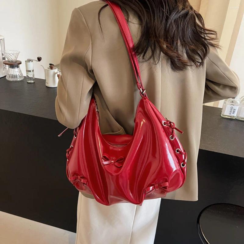 Totes PU Leather Women Shoulder Bag Bowknot Crossbody Adjustable Strap Backpack Zipper Handbag For Travel Shopping zhanyishengli