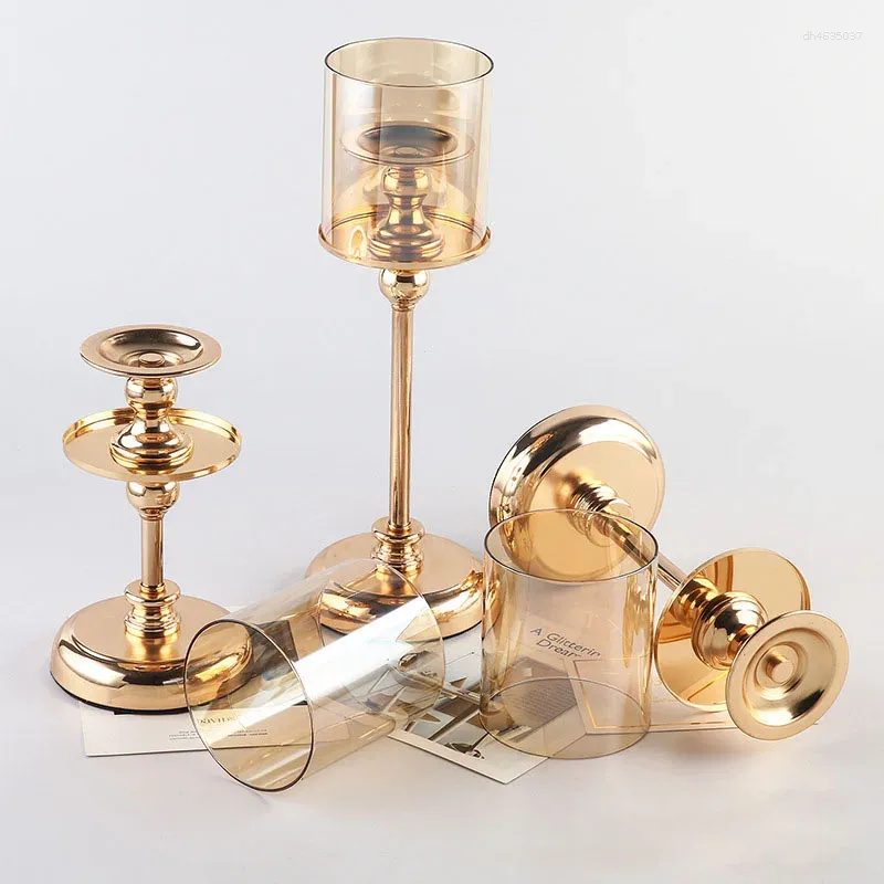 Candle Holders Metal Candlestick Luxury Holder European Golden Fashion Table Stand For Wedding Bar Party Christmas Ornament H260310