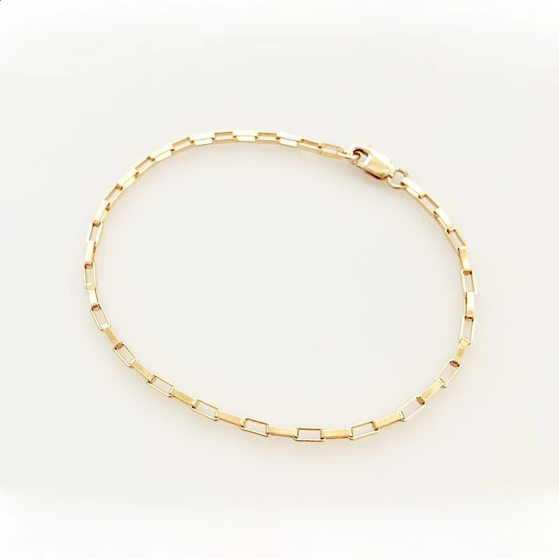 14K Gold Filled Chain Bracelet Handmade Jewelry Boho Charms Bracelets Vintage Anklets for Women Bridesmaid Gift Gold Bracelet 241119bj
