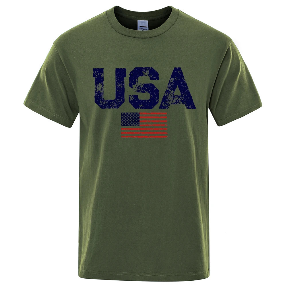 Vintage Usa Flag Street Print Male T Shirts Hip Hop Street Tshirt Summer Casual Cotton Tops large size Breathable Tee Clothes 240419