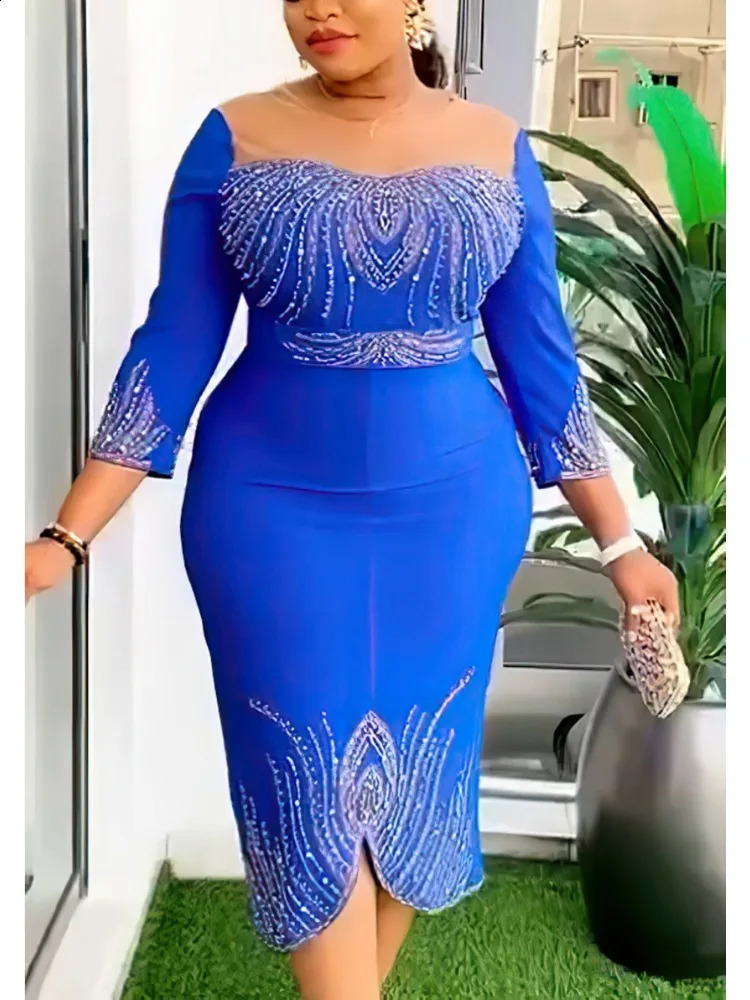 y Drills Evening Party Dress O Neck Mesh Patchwork Slim Fit Knee Length Formal Occasion Event Church Gowns In 241119