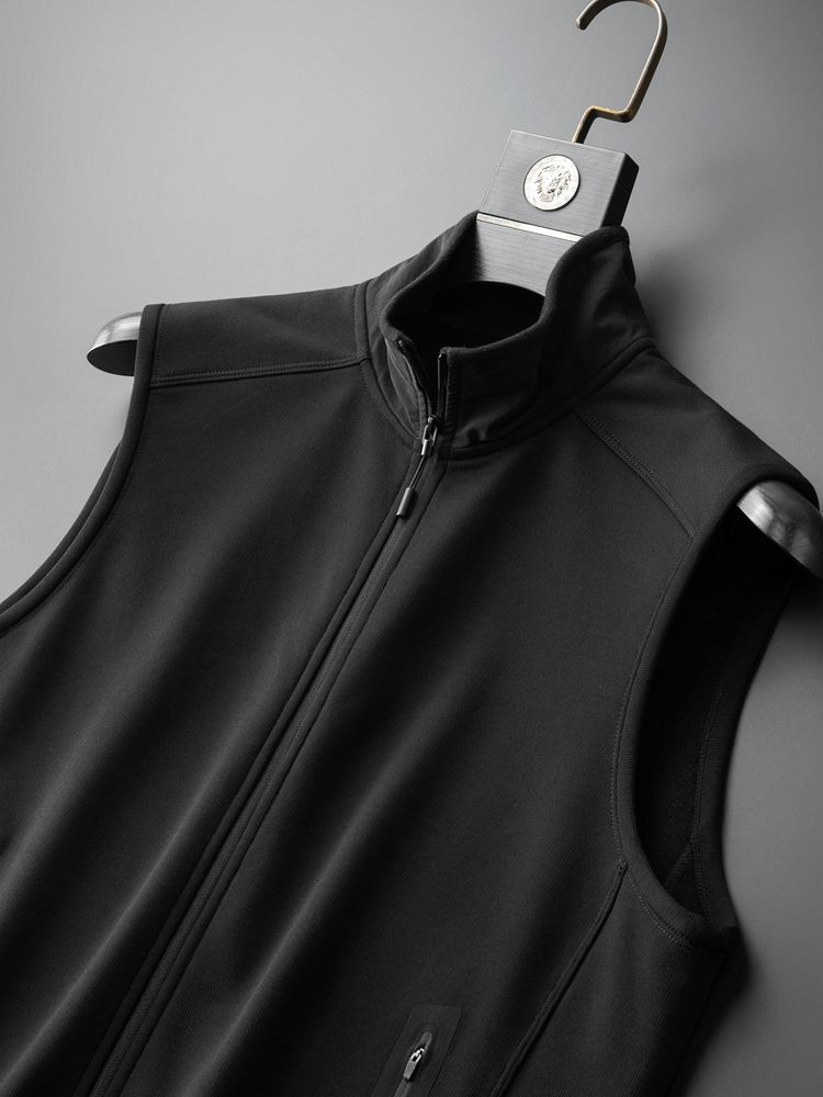 JSBD Comfort ~ High Quality Commuter Casual Zipper Stand Collar Spring And Autumn 100 Solid Color Vest Men