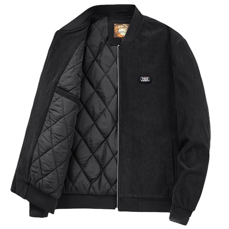 Corduroy cotton-padded men's winter fleece jacket Youth vintage tooling casual wick plus-size coat m020