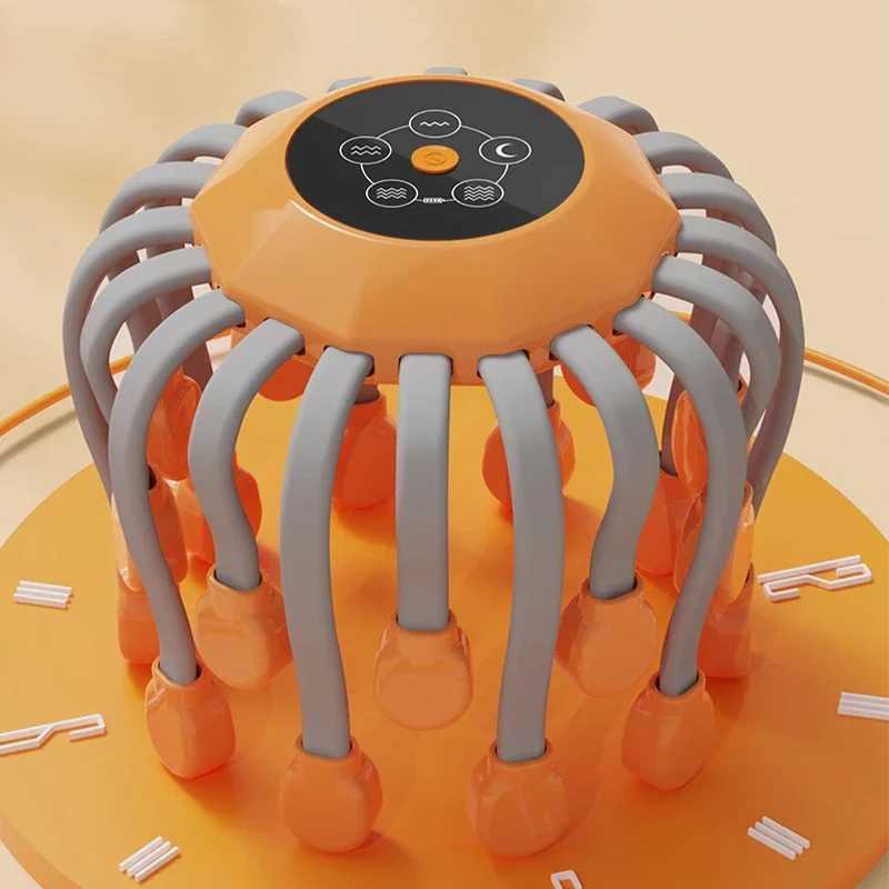 20 Octopus Claw Head Massager Electric Red Light Treatment Relieves Scalp Massage Stimulator Orange Vibration Hair Head Massager W241120