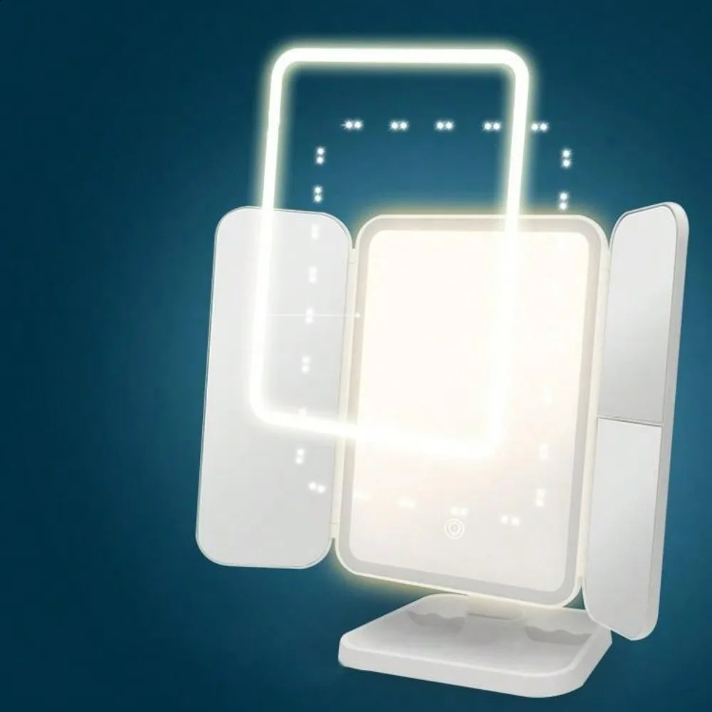 Trifold Makeup Mirror LED Lights Dorm Dressing Mirror Beauty Light up your fill light with Smart Complementary Makeup Mirror Tri 241119