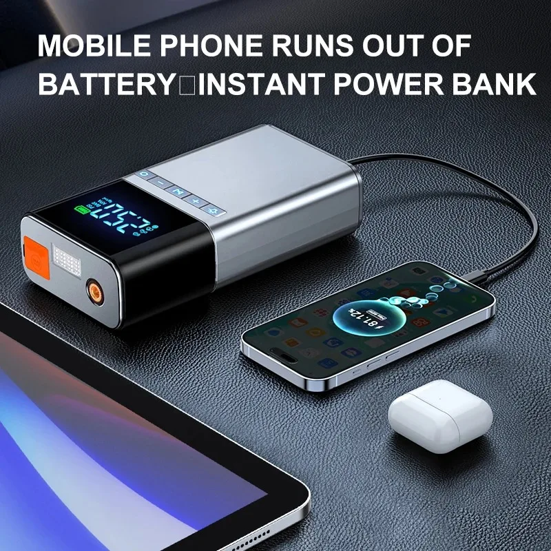 Car Jump Starter Pump Multifunction Power Bank Lighting Air Compressor Portable Automotive Tyre Iator Cars Starters