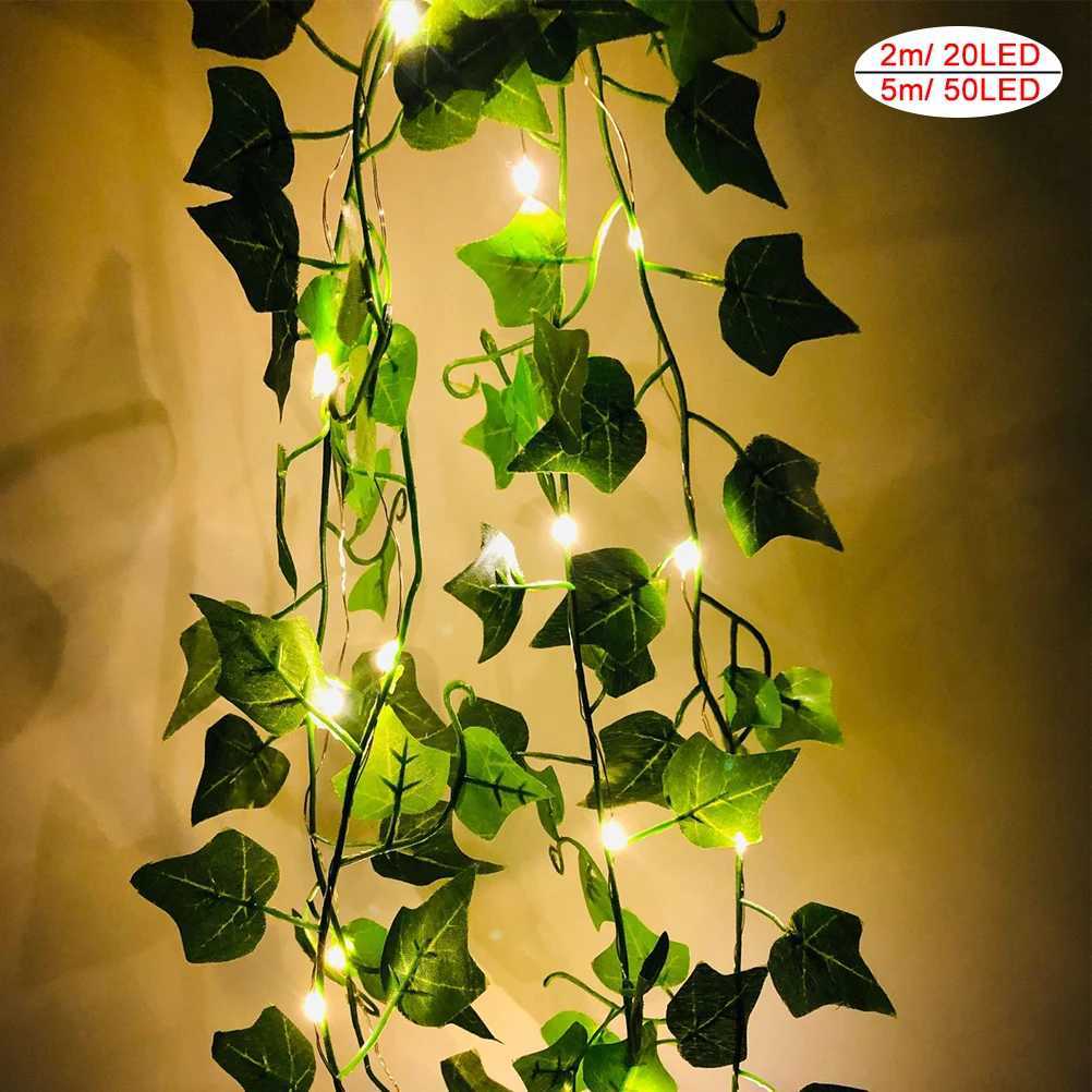 LED Fairy String Lights 2M 20LED Maple Leaf Garland Christmas Fairy Lights for Fence Home Bedroom Wall Patio Decoration Z241203