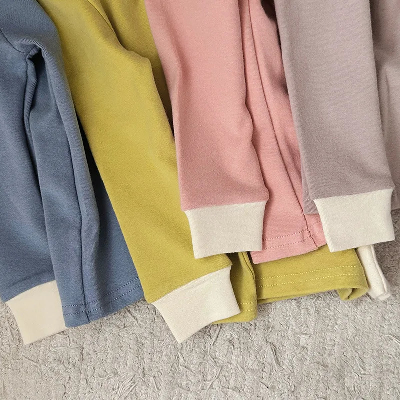 Autumn Spring Baby Girl 2PCS Pajamas Clothes Set Candy Color Soft Homewear Tops Suit Casual Indoor Leggings Kid Girl Outfit 241120