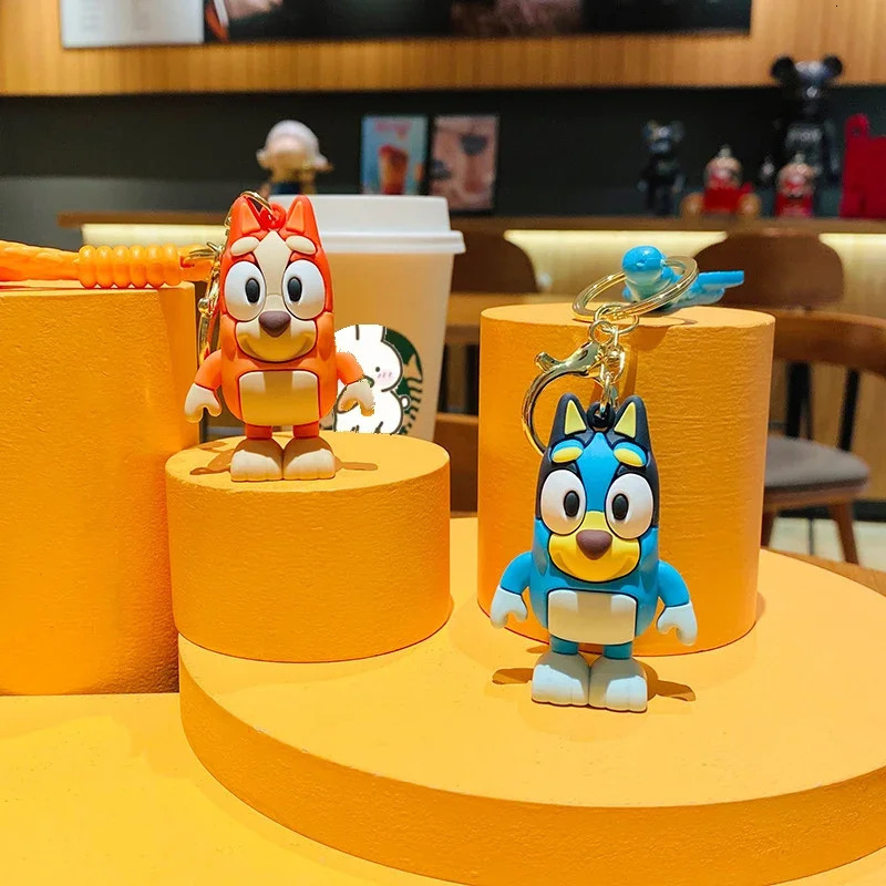Cartoon Bluey Family Doll Creative Car Chain Keychain Bag Pendant Exquisite Small Gift Childrens Backpack Pendant Couple Gift 240409