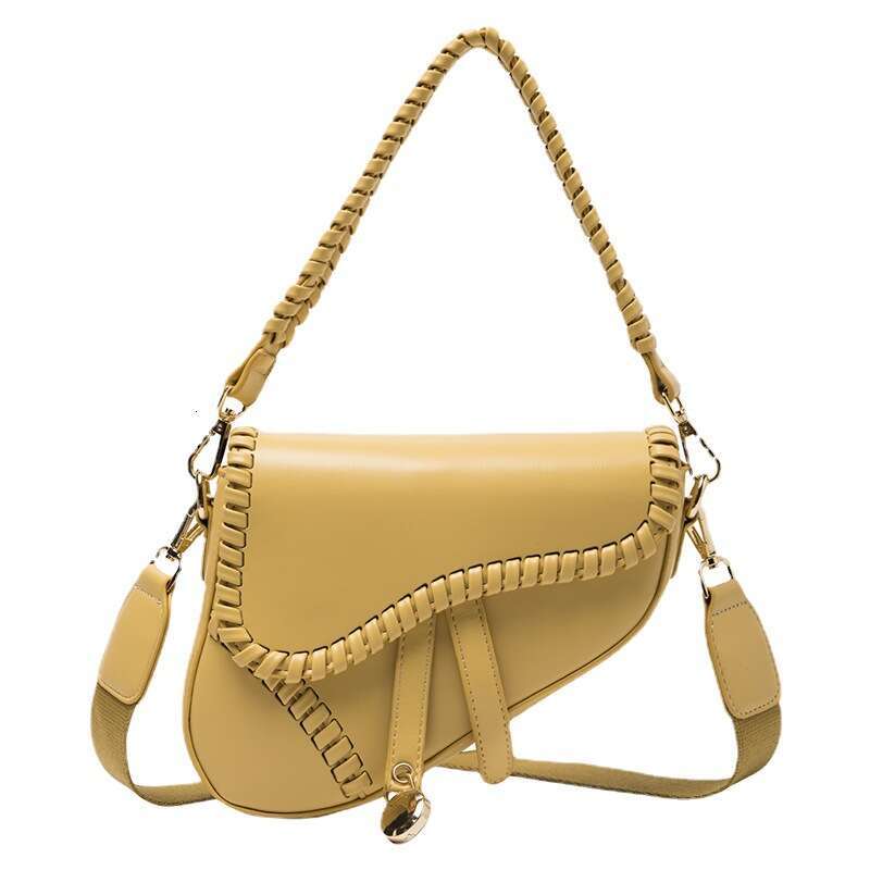 2024 Women's Autumn New Fashion Single Cross Shoulder Personalized Saddle Korean Edition Solid Color Literary Trendy Bag for Women