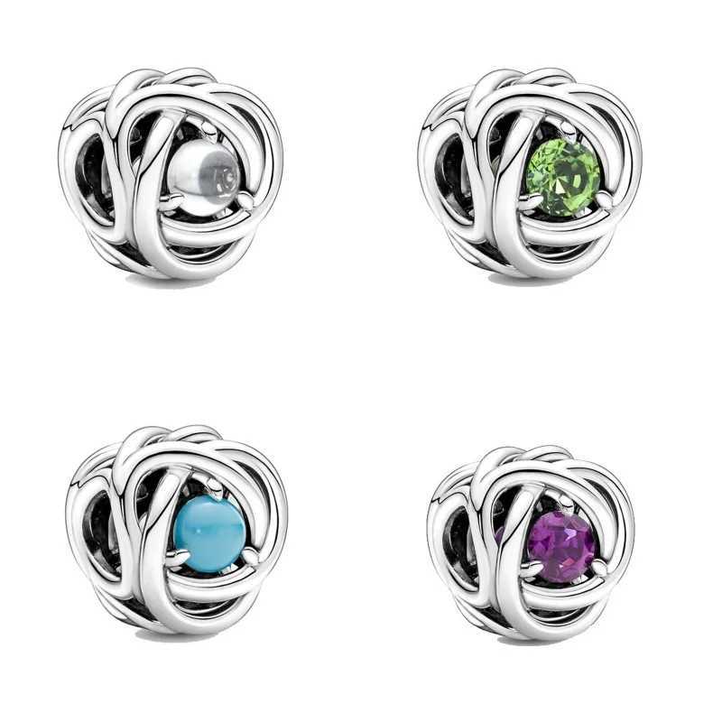 Starting from December Birthstone series alloy silver plated charm beads will be used for DIY bracelets necklaces and jewelry accessories W241119