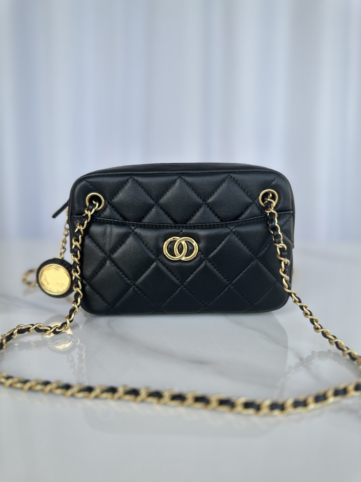 10A Designer bag Gold Coin Camera Bag women's bag 2size Flap Bag Mirror quality Desiginer shoulder bag women handbag crossbody real leather cosmetic bag With box