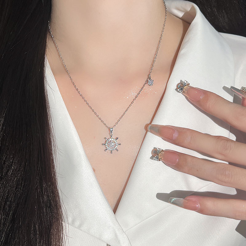 Retro Style Summer Anchor Pendant Necklace for Women - Uncommon Design Steel Collar Chain Accessory