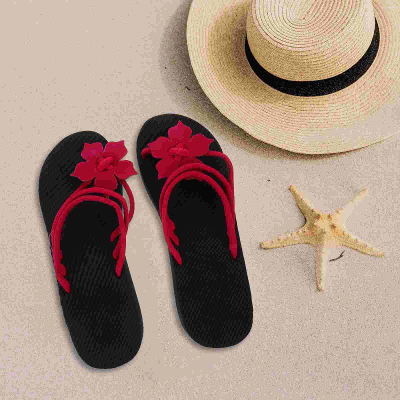 Sandals House Slippers Non-slip Slope Thick Bottom Red Fashion ps Beach Black Knoted Miss hurenlakeshoes hurenlakeshoes hurenlakeshoes