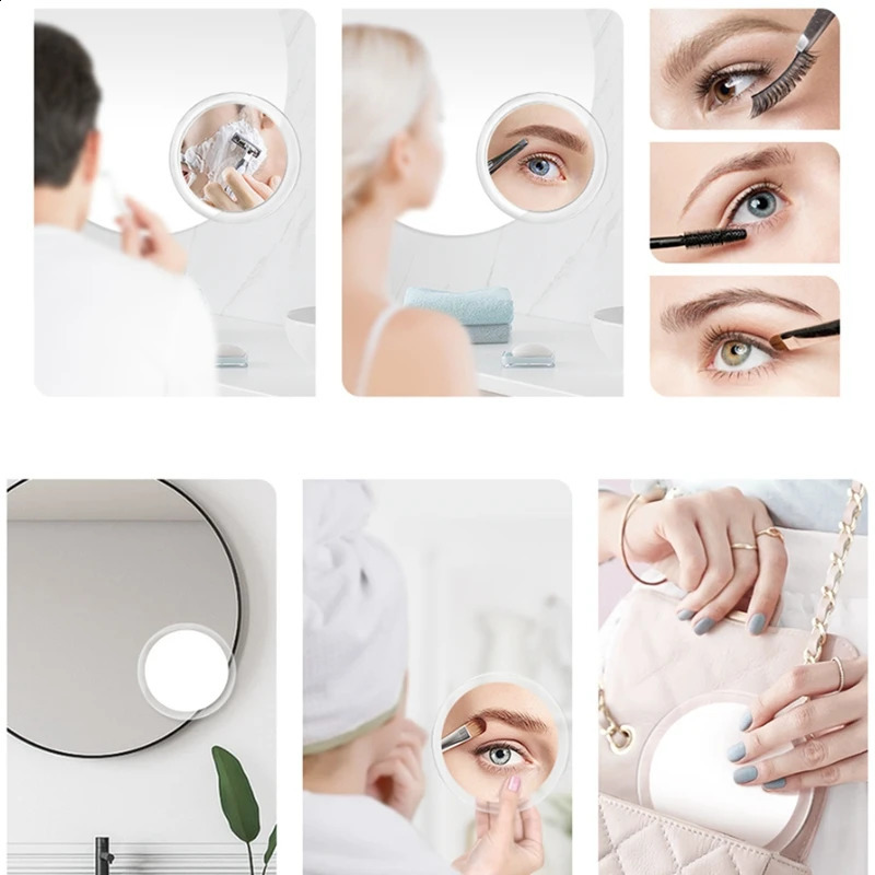10x magnifying glass illuminated makeup mirror compact LED magnifying glass suitable for bathrooms bedrooms els 241120