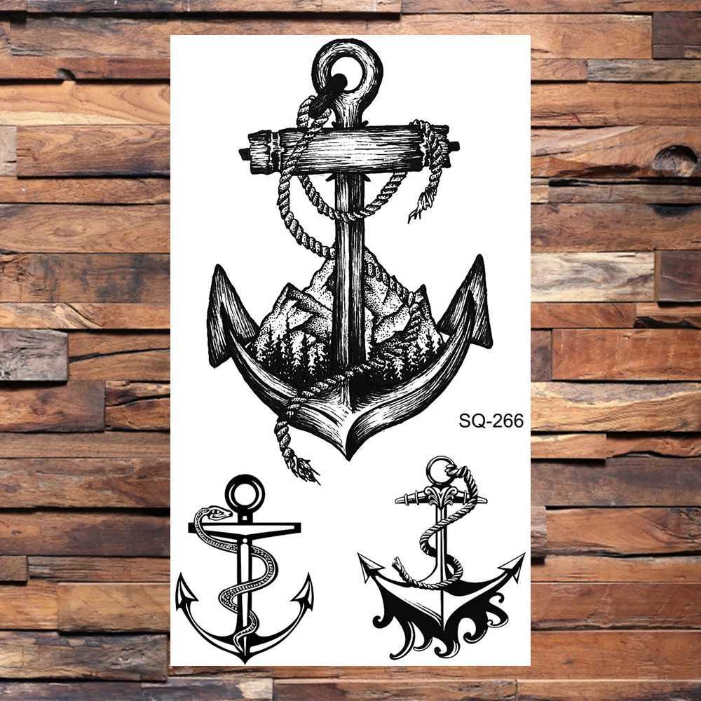 Anchor Compass Temporary Tattoos for Men Adults Realistic Infinity Flower Pirate Fake Tattoos Stickers Back Tattoos Hot SellingXJ25414