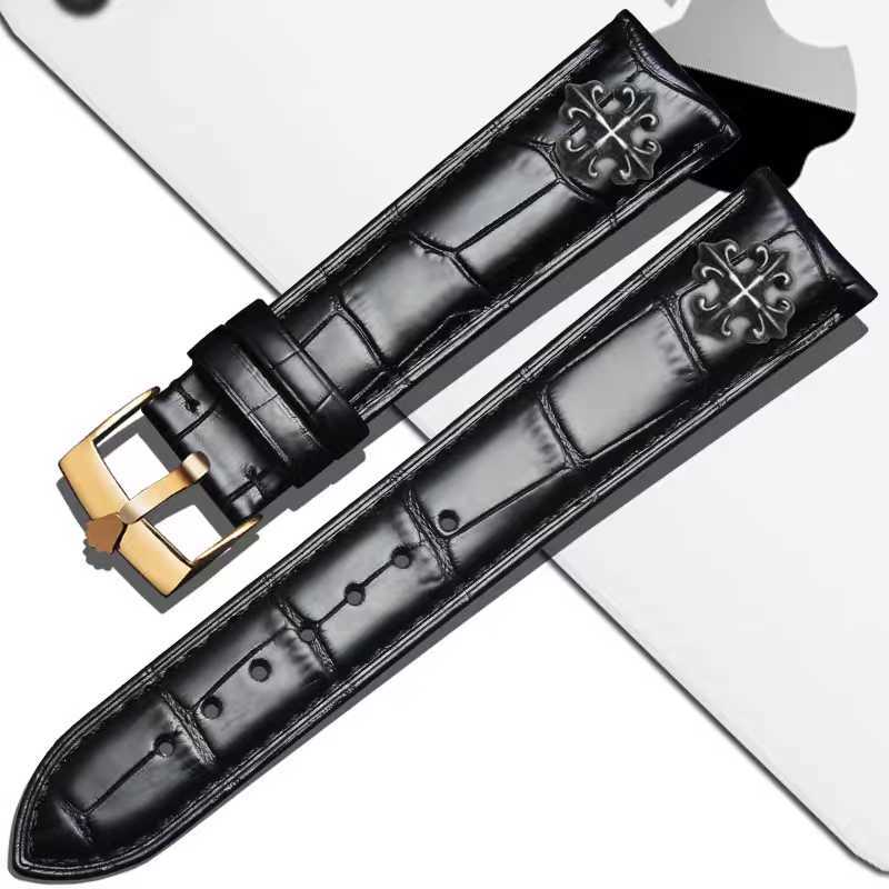 Leather watch strap ADAPTS to various watch strap waterproof cowhide needle buckle W241007