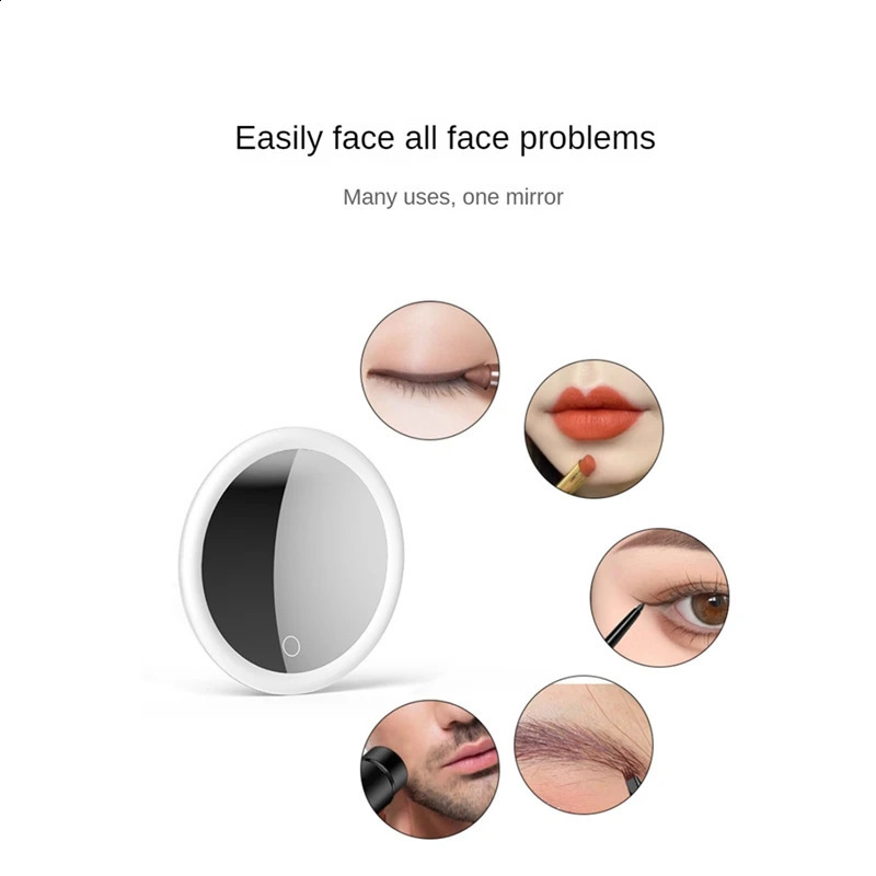 10x magnifying glass illuminated makeup mirror compact LED magnifying glass suitable for bathrooms bedrooms els 241120