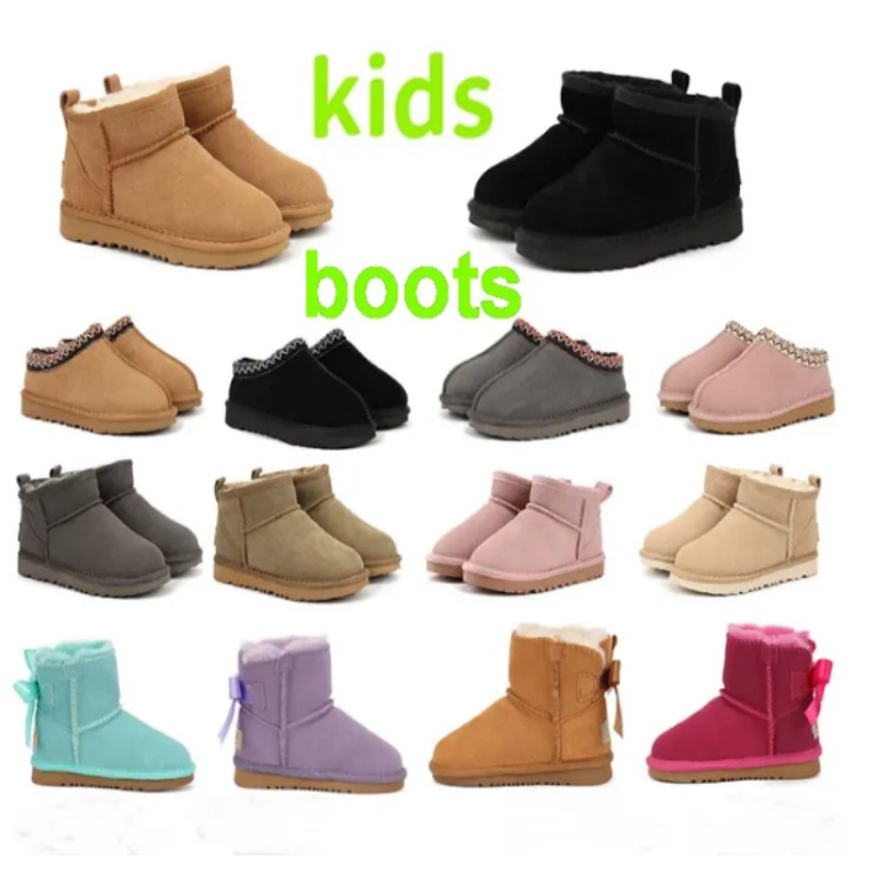 Kids Boots Mini Bow Australie Classic Girls Shoes Toddler Children Winter Snow Boot Australian II Baby Kid Youth Chestnut Black Sneakers Furry Bailey