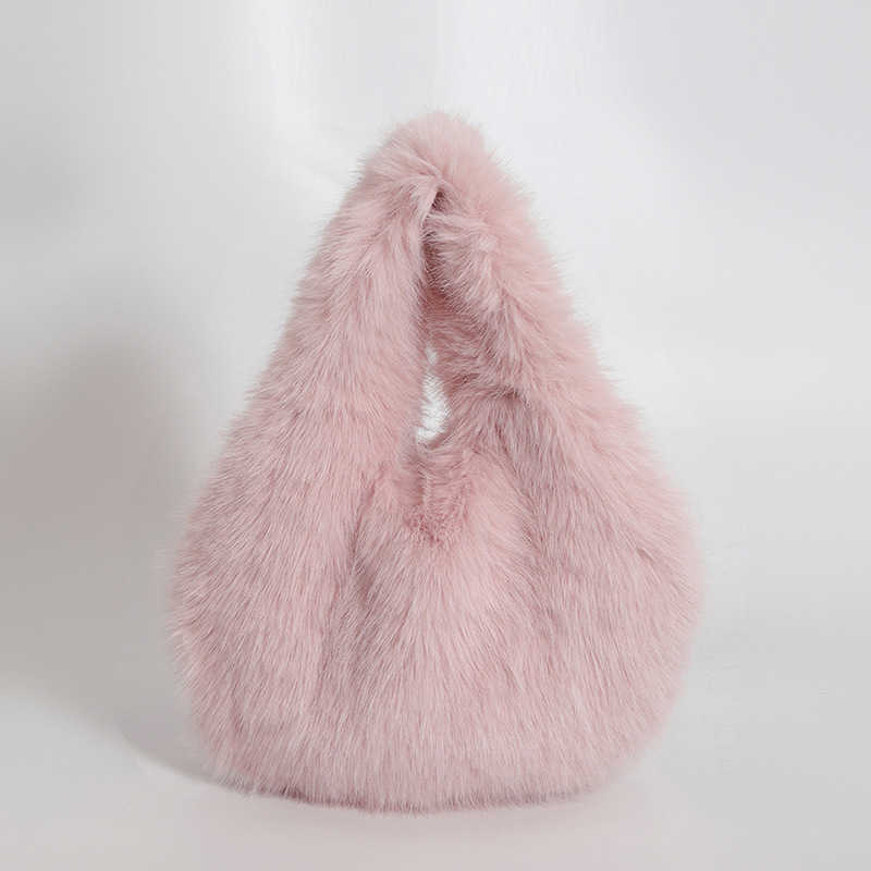 Autumn and winter new fur bag imitates fox fur handbag with a high-end feel, with a hundred handles and a large capacity hand-held plush bag 241120