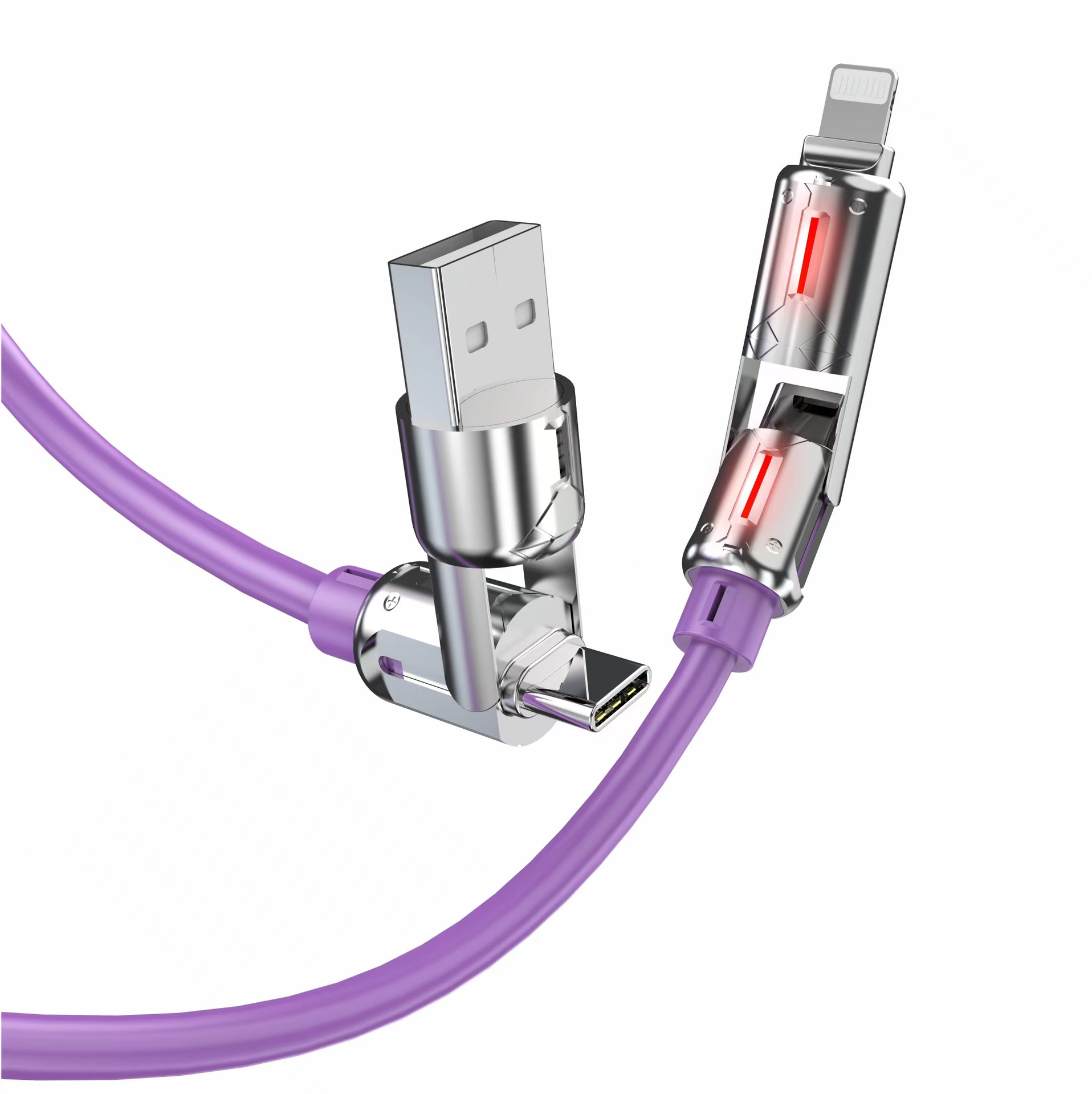 240W 4 in 1 Multi-function Mobile Phone Data Cable PD Fast Charging Cable Charger for Huawei Xiaomi iPhone