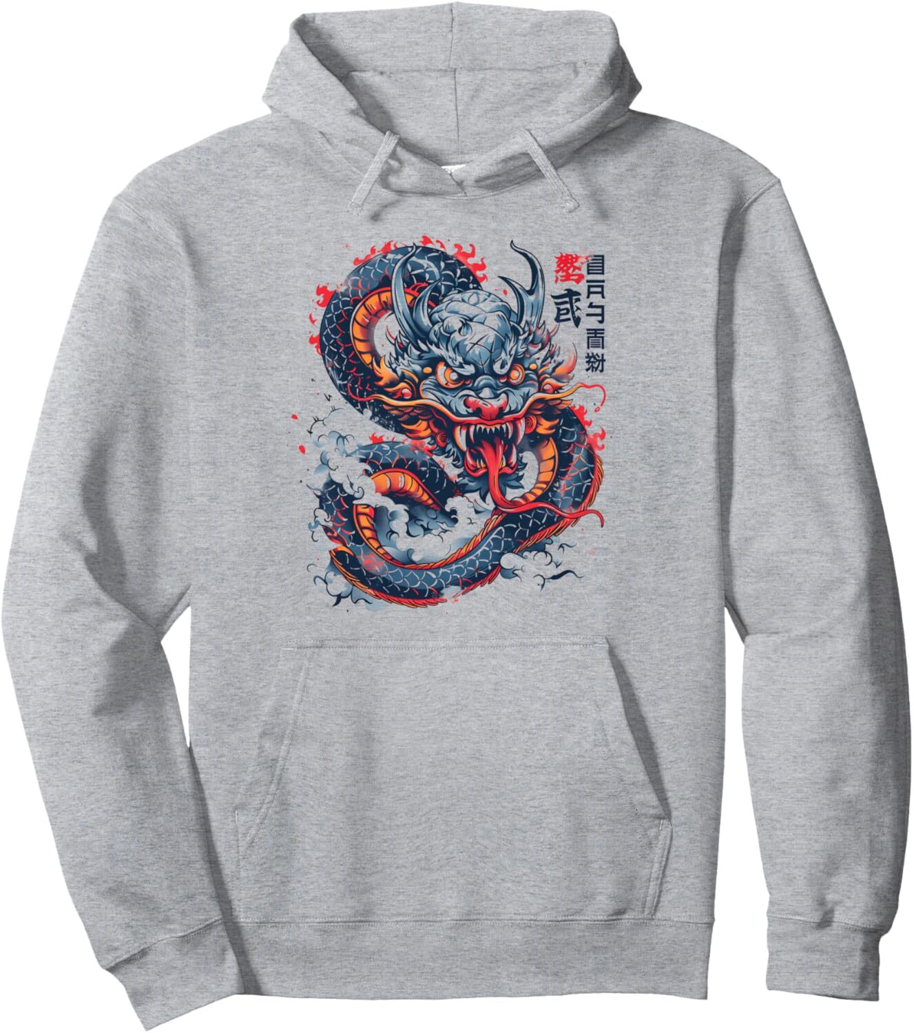 Hoodie for Mens Womens Dragon Fire Fantasy Mythology Asian Art Drawing Pullover Hoodie Graphic Hoodies sweatshirt cool