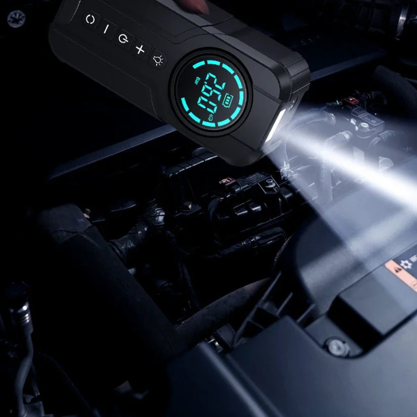 EAFC Car Jump Starter Pump Power Bank Lighting Portable Air Compressor 4 In 1 Cars JUMP Starters Starting Auto Tyre Iator