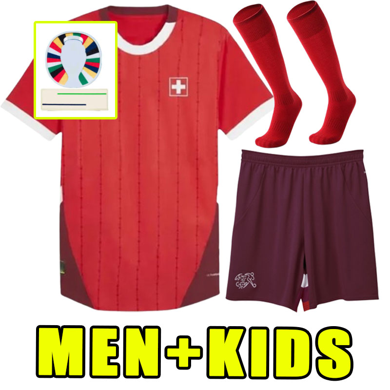 Switzerland soccer jerseys home away 2024 2025 AKANJI SHAQIRI EMBOLO SEFEROVIC football jersey ZAKARIA ELVEDI FREULER VARGAS shirts Camiseta kids cb8