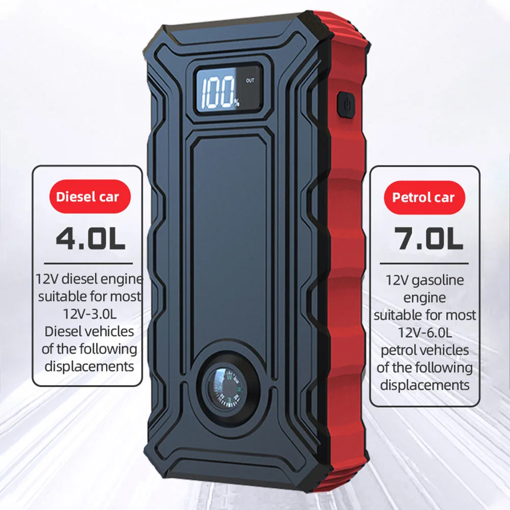 29800mAh Car Jump Starter Portable 1200A Auto Battery Booster Charger Lighting Car Emergency Booster Power Bank Starting Device
