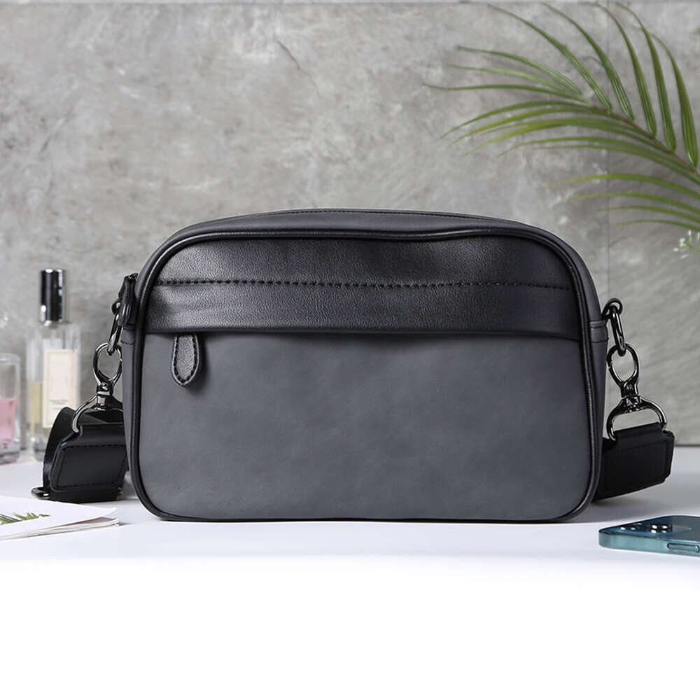 Casual Crossbody for Men's PU Leather Male Business Small Square Classic Pattern Messenger Bag Man Plaid Shoulder Bags