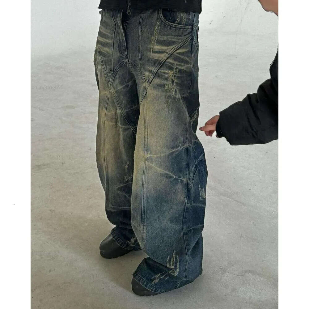 Y2k Retro Distressed High Waisted Baggy Jeans Punk Hip Hop Men Women Wide Leg Straight Denim Pants Slouchy Streetwear