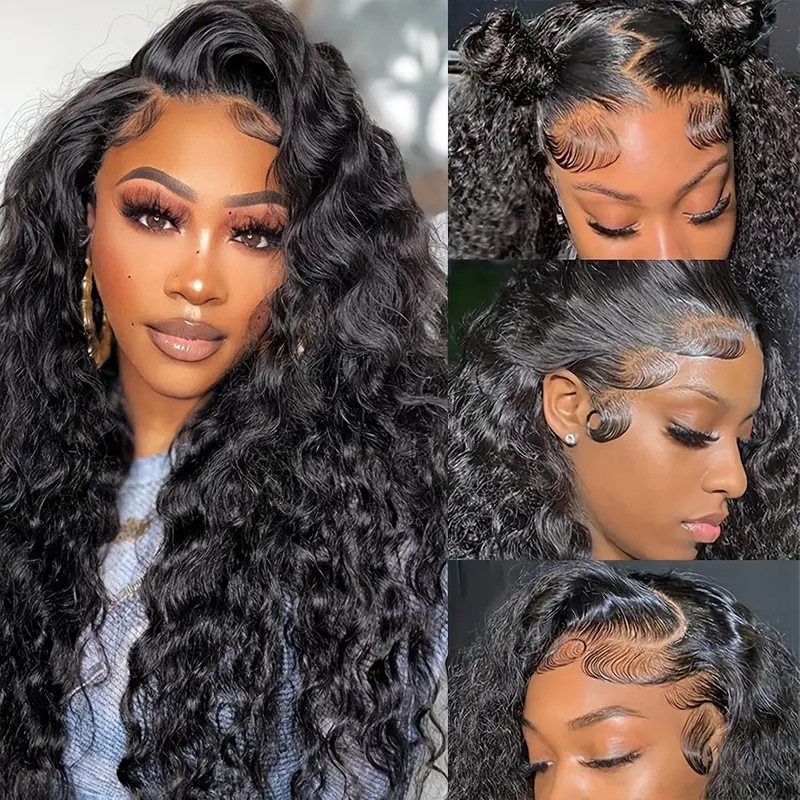 34 Inch Body Wave Preplucked Hair Look Like Human Hair Wigs Highlight Brazilian Glueless Lace Front Wigs Ombre Blonde Straight Synthetic Wig With Baby
