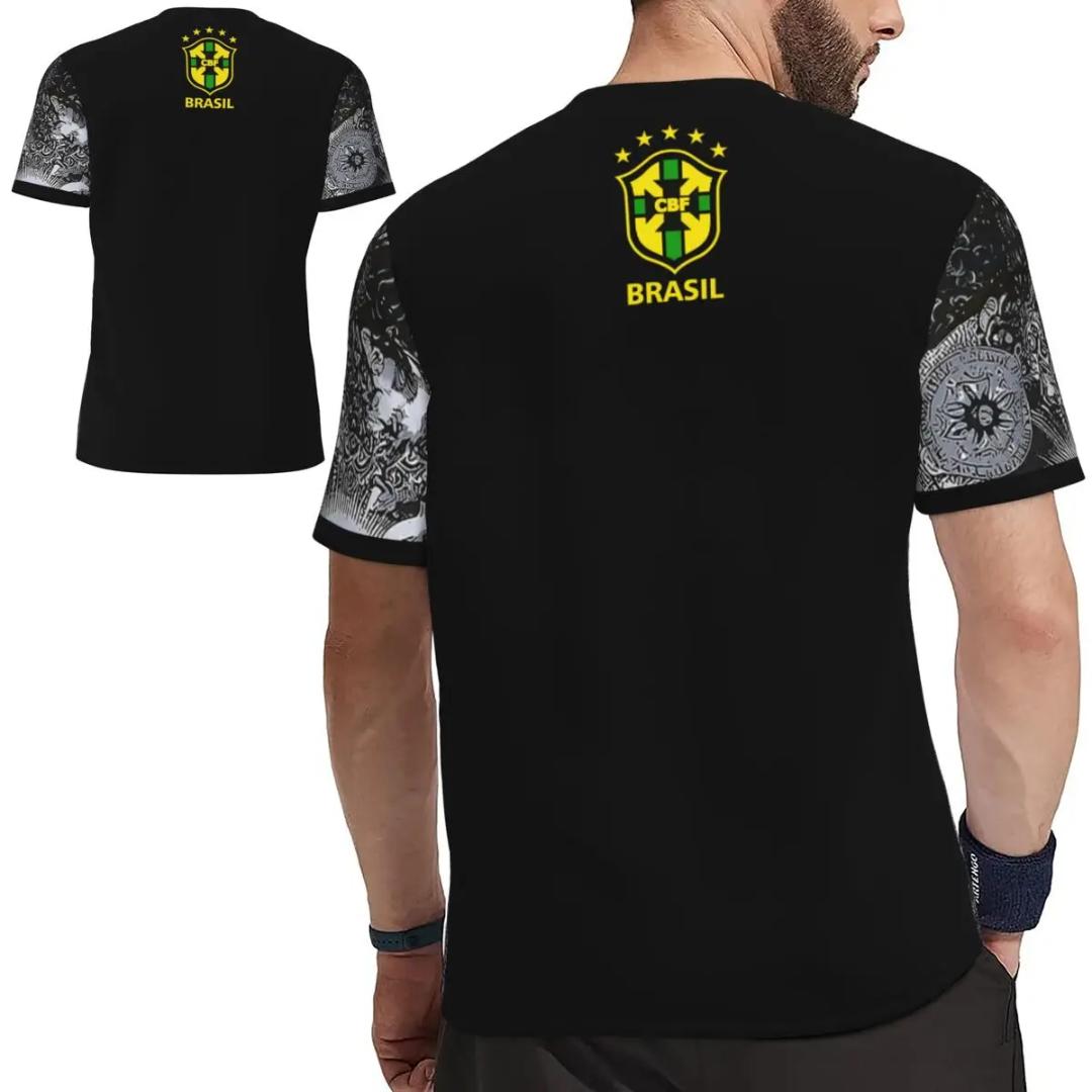 2024 Brazil Special Edition Jesus Black Gray Football Jersey For Adults Kids Summer Soccer Training Tops Shirt