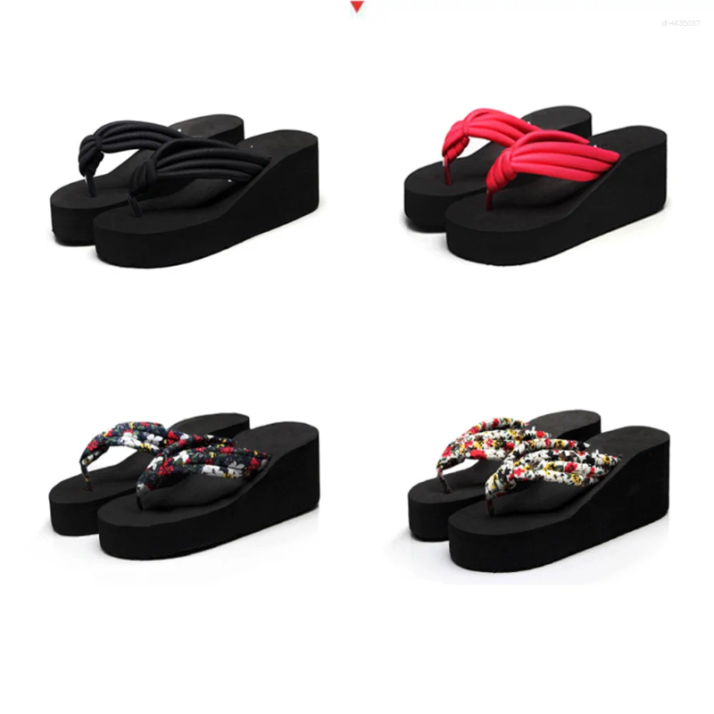 Sandals House Slippers Non-slip Slope Thick Bottom Red Fashion ps Beach Black Knoted Miss hurenlakeshoes hurenlakeshoes hurenlakeshoes