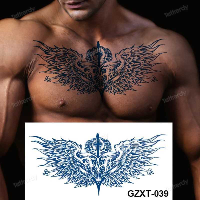 Juice Ink Tattoo Body Art Long Lasting Waterproof Temporary Tattoo Sticker Dragon Wings Tatoo Fake Chest Breast Tatto Women MenXJ241120