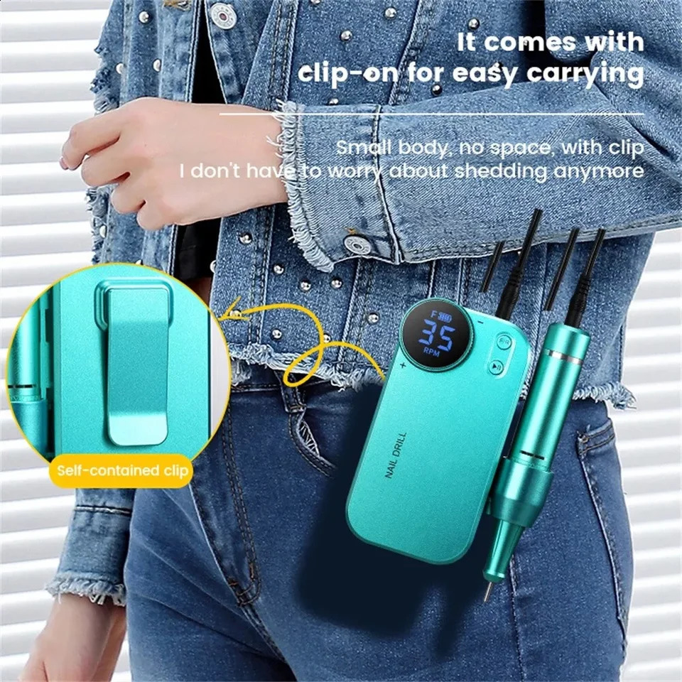 Portable Rechargeable Grinder 35000RPM Low Noise High Speed Vibration Hand Professional Manicure Nail File Drill Kit 241119