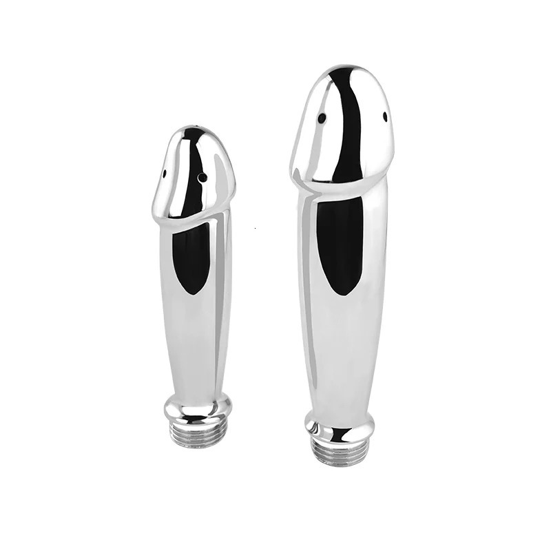Metal Steel Douche Enema Syringe Anal Shower Head Beads Anal Cleaning Kit Butt Plug Attachment Nozzle Tip Gay Sex Toy Man Woman 240419
