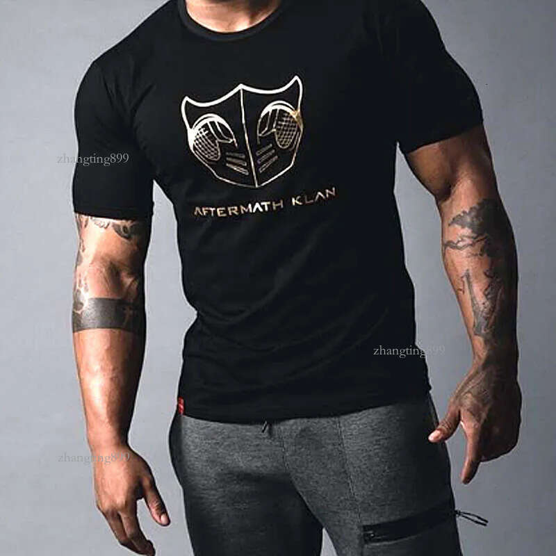Summer Fashion Men's Casual Short Sleeve T-shirt Sports Cotton Tight Tee Top Male Gym Fitness Clothing Bodybuilding Sweatshirt