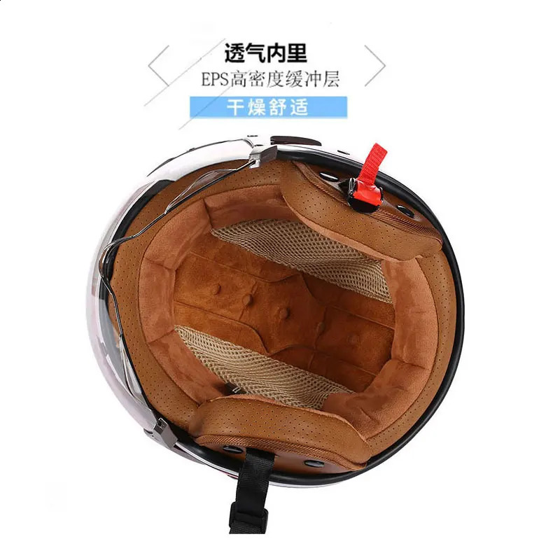 Open Face 3/4 Motorcycle Retro Motorbike Helmets Vintage Chopper Capacete De Moto Bike Cascos Scooter With For Men Women DOT 241119