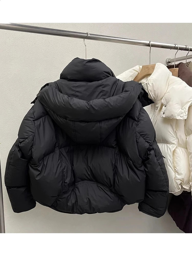 Autumn Winter Women Korean Fluffy Vintage Padded Jacket Old Money Parka Coat Fashion Hoodies Outwear 2000s Aesthetic 241119