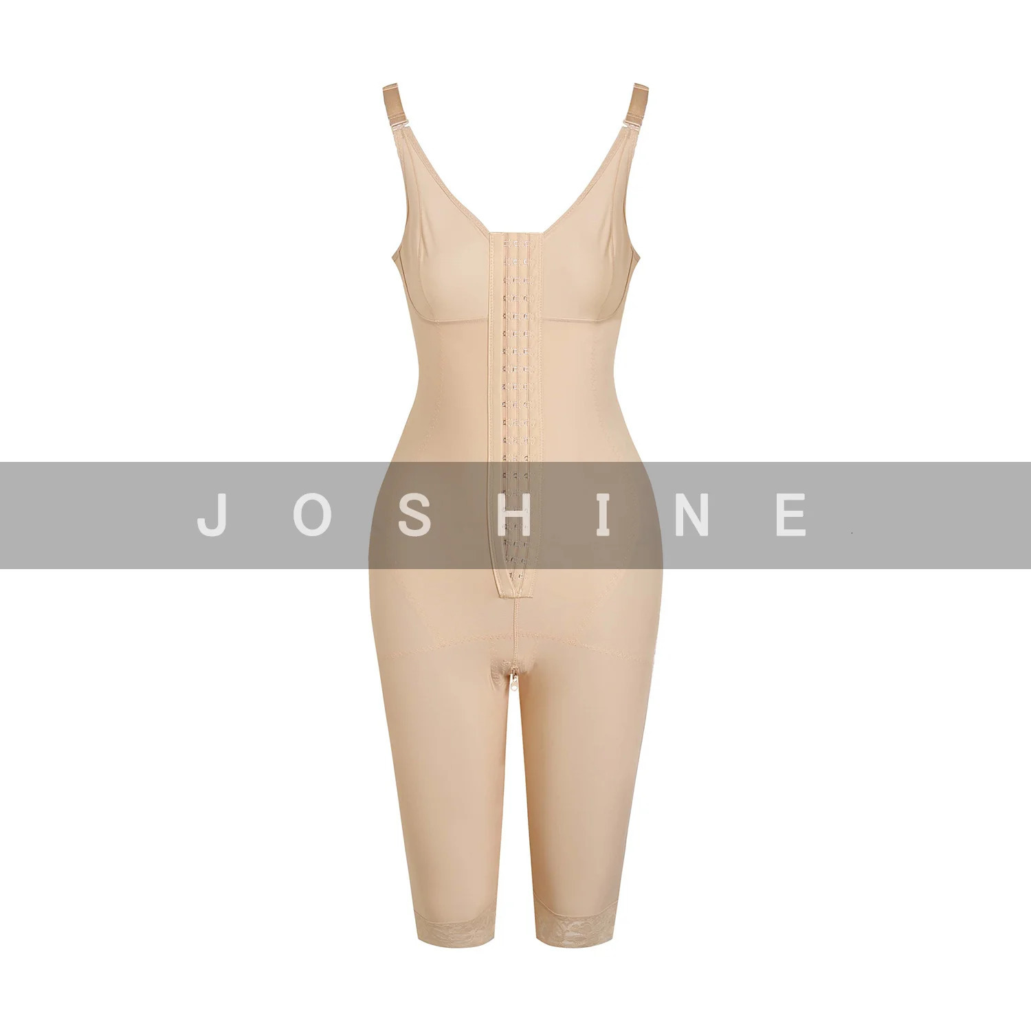 Womens Compression Garments Front Closure Hook-eye Butt Lifter Sheapwear With Flatten Abdomen Mid-Leg 240409