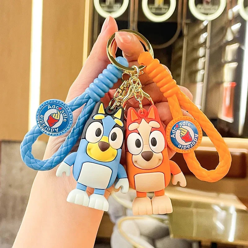Cartoon Bluey Family Doll Creative Car Chain Keychain Bag Pendant Exquisite Small Gift Childrens Backpack Pendant Couple Gift 240409
