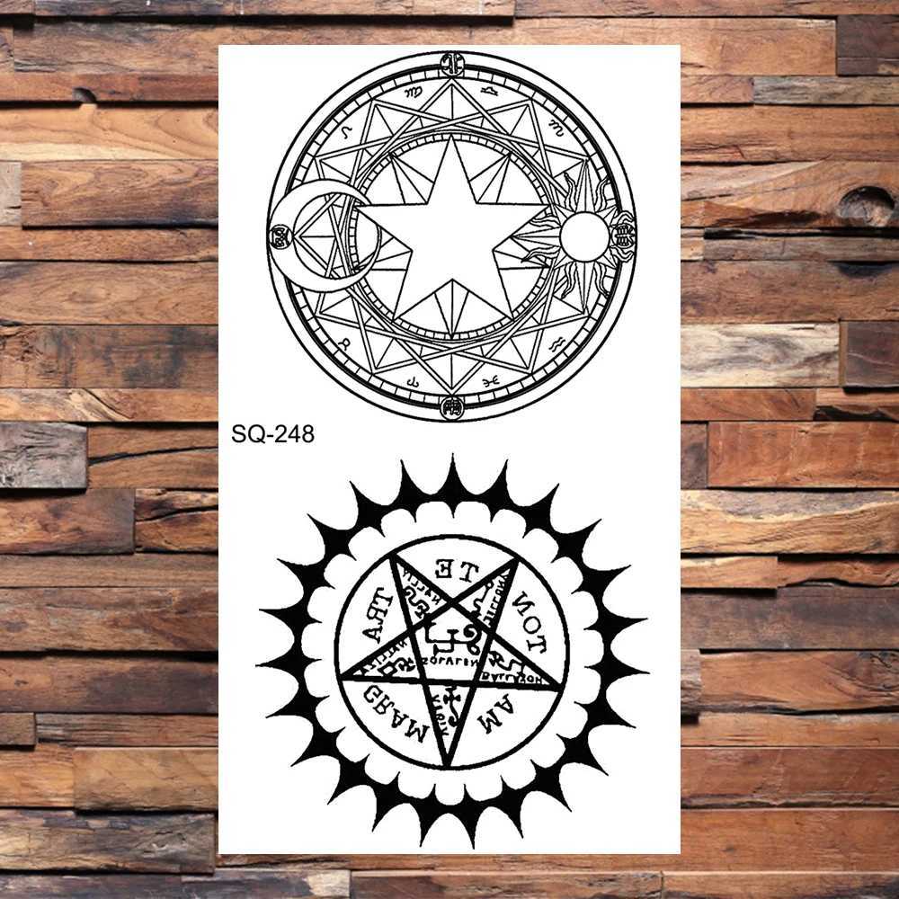 Adult 3D Moon Temporary Tattoo Mountain Sun Cluster Dream Catcher Fake Tattoo Pendant Tattoo Sticker Sexy Body ArmXJ25414