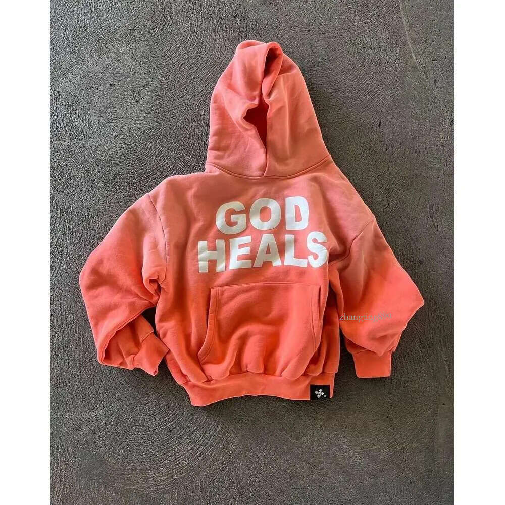 Haruku 2024 New Vintage Streetwear God heals Painting Printed Oversized Street Hoodies Women Sweatshirt Y2k Tops Men Clothing