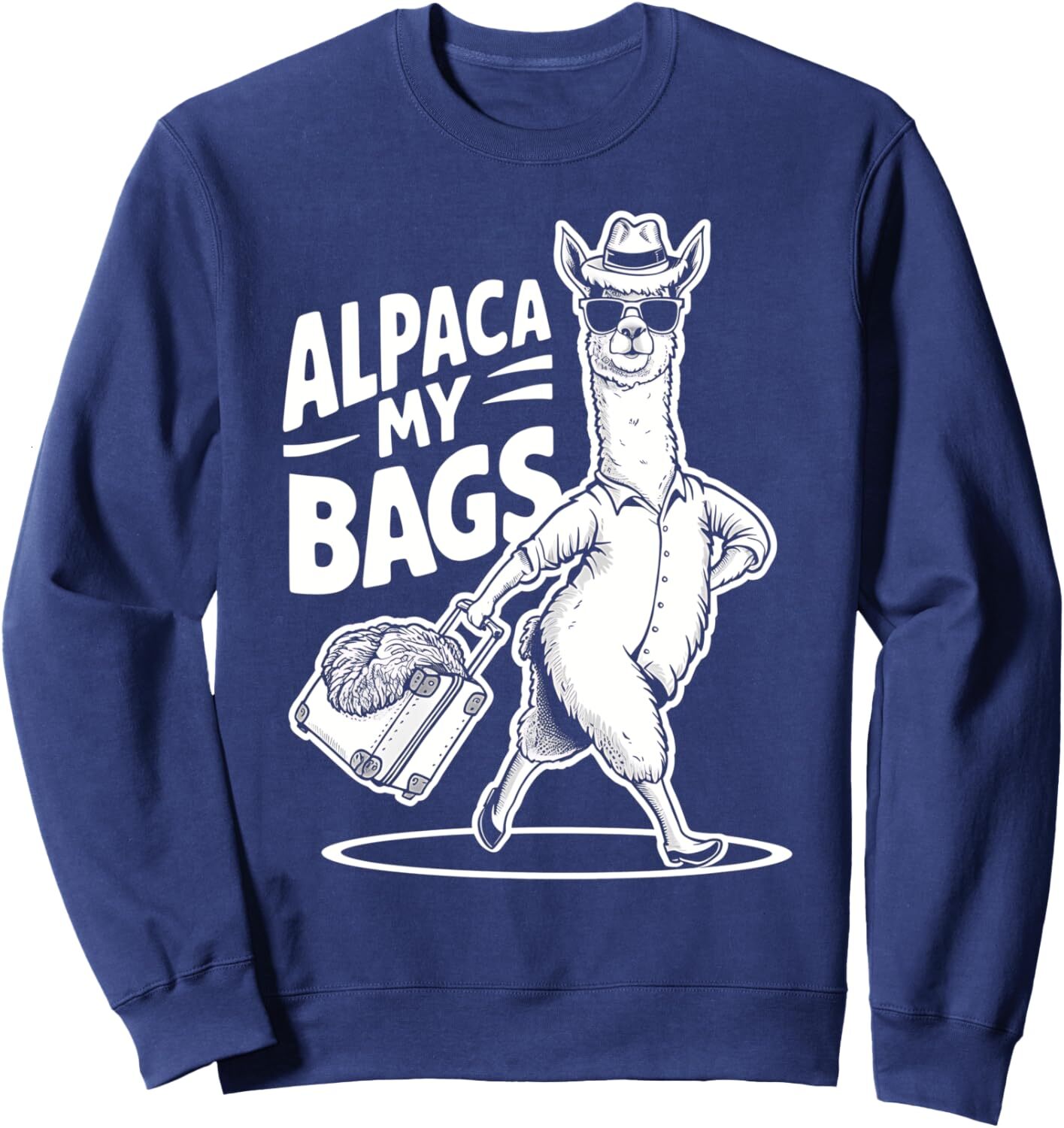 Long Sleeve Shirts for Men sweatshirt Alpaca My Bags Funny Alpaca Travel Lover Vacation Sweatshirt T shirt Tee Streetwear Casual tops clothes cool
