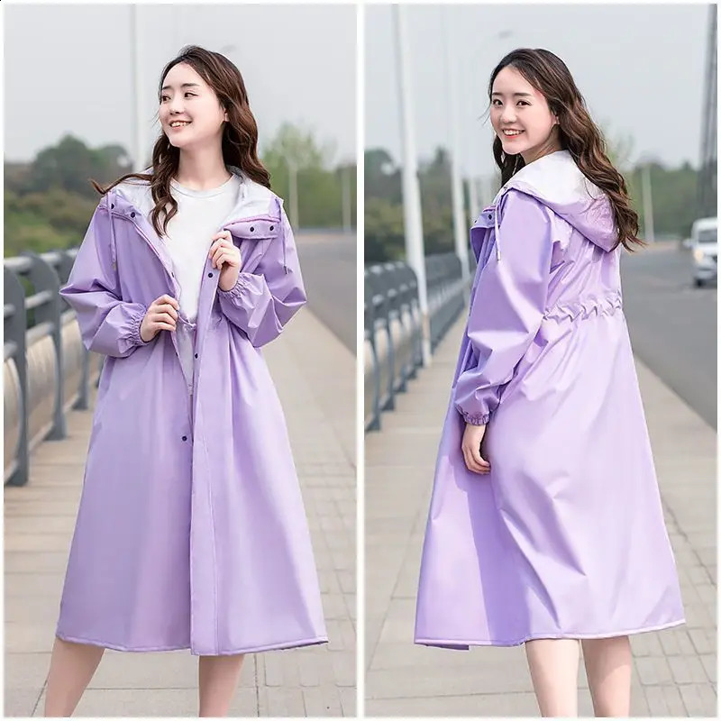 Womens Waterproof Raincoat - Stylish Slim Fit Full-Length Lightweight Perfect for Rainy Days