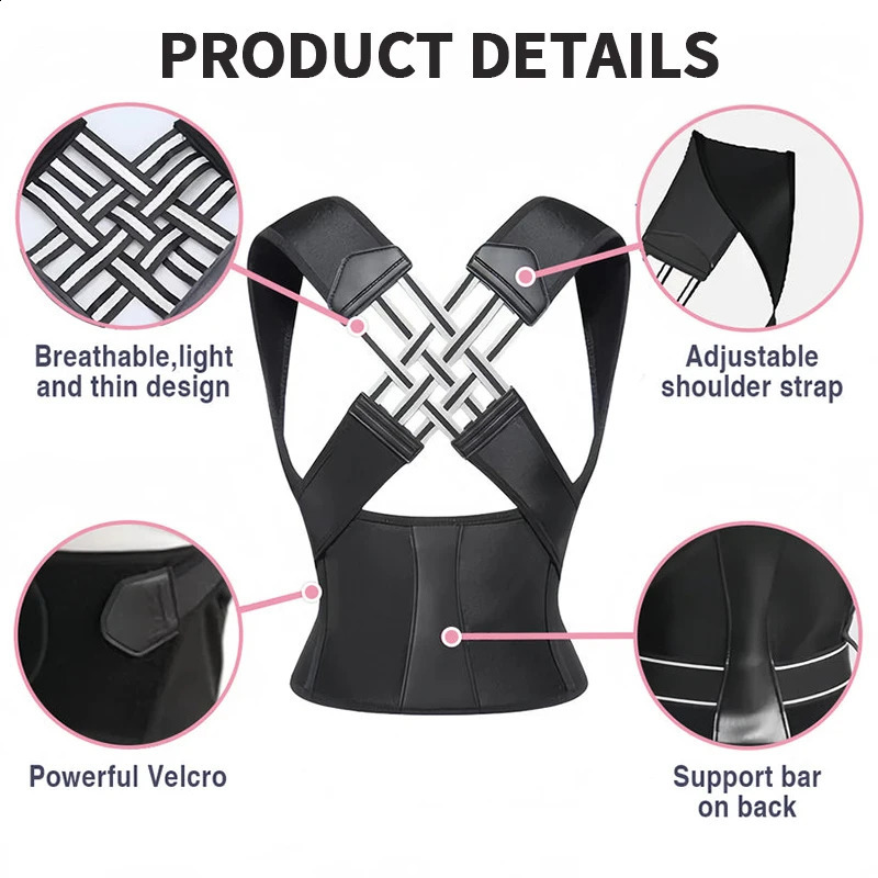 Posture Corrector for Women and Men Adjustable Shoulder Posture Brace Back Straightener Posture Used for Middle and Upper Spine 241119