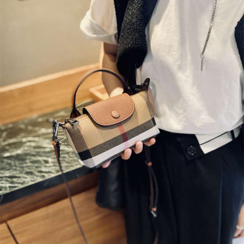 Genuine Leather Casual Phone 2024 New Ladies Lattice Crossbody Fashion Trend Women Shoulder Bag